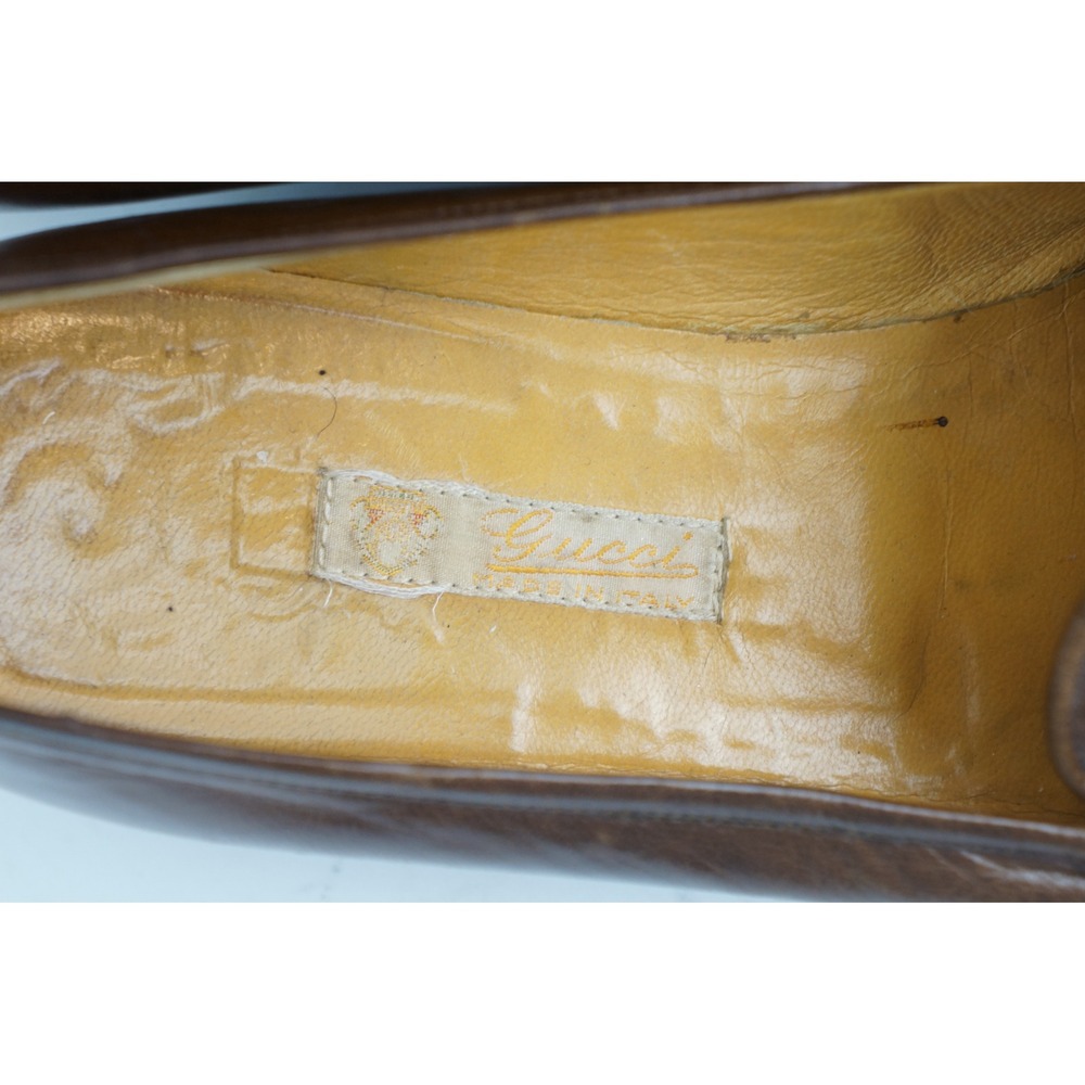 Gucci Horsebit Loafers 36.5 B Brown Leather Web Stripe Vintage Good condition - Picture 5 of 7